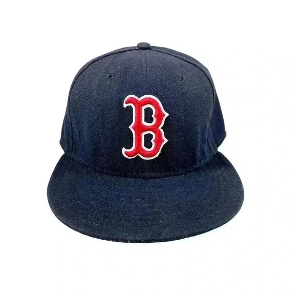 Boston Red Sox New Era 59FIFTY Fitted Sz 7-1/8 MLB Cap Hat Navy Blue - Picture 1 of 10